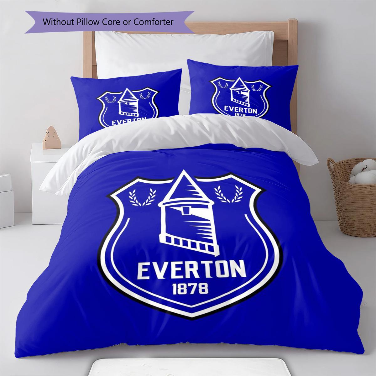 

Everton logo RugPattern Bedding Quilt Set Quilt Cover Pillowcase Home Decoration Birthday Gift (1 * duvet cover + 2 * pillowcase, without core) 135x200cm