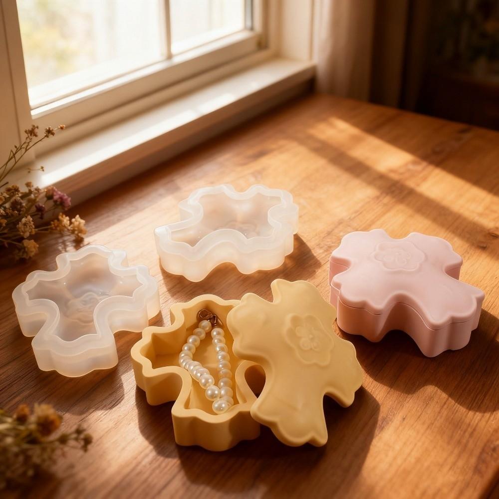 Easter Theme Cross-shaped Storage Box Mold Non-stick Flexible Silicone Candlestick Mold Decorative DIY Plaster Mold