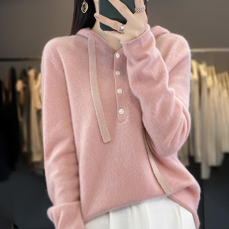 Women's Cashmere Sweater Qinghe Cashmere 30% Cashmere 70% Wool Women's Autumn and Winter Cashmere Pullover Soft and Warm
