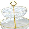 Cake Stand 2 Tier Fruit Snack Plates Dessert Rack with Handle Pastry Holder Serving Tray for Home