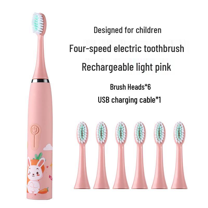 Popular Kids' Electric Toothbrush with Soft Bristles - Cartoon Design