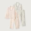 Lunaluz Women S Cotton Long Sleeve Collar Neck Two Piece pajamaS 2c 
