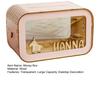 Transparent Wooden Money Box Large Capacity Piggy Bank Coin Cash Container