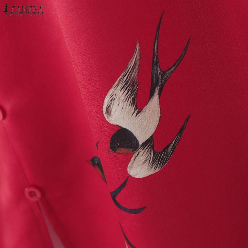 ZANZEA Women Casual Round Neck Summer Sleeveless Print Tank Dress