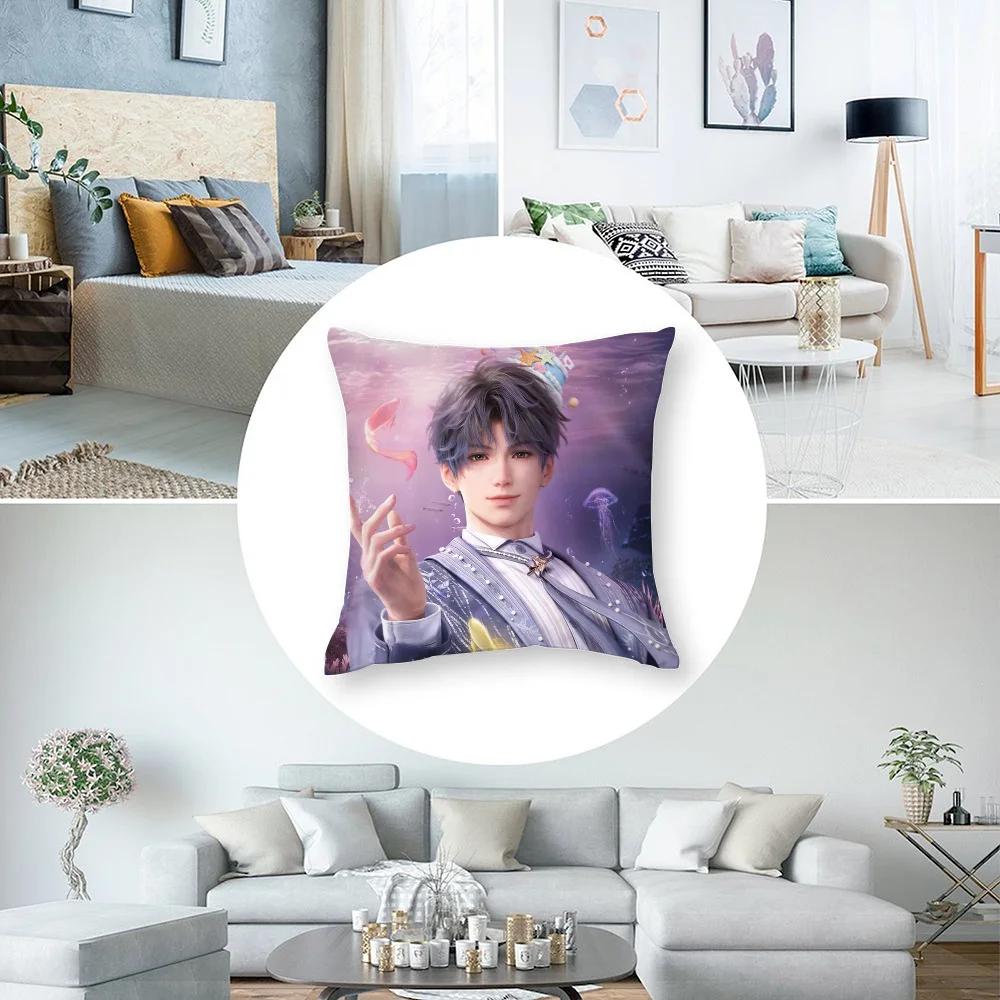 R-Rafayel Liebe D-Deepspace Kissenbezug Plüschstoff Weich Doppelseitiger Druck Sofakissenbezug Dekokissenbezüge