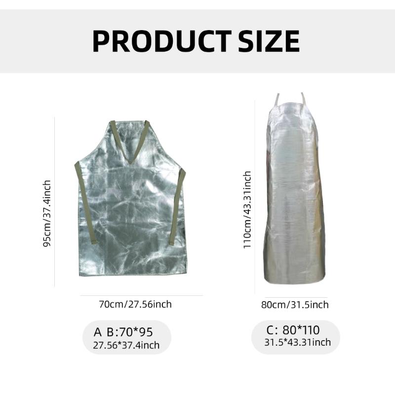 High Temperature Kitchen Apron Protective Aluminum Foil Cooking Apron, Adjustable Fit for Chefs and Grill Cooker