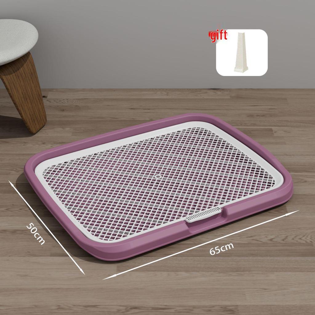 Extra Large Anti-Splash Dog Toilet with Post: Flushable Flat-Type Potty Tray for Home Use