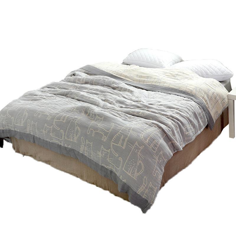 Four-layer Bamboo Cotton Towel Quilt Four-season Gauze Towel Blanket Bamboo Cotton Throw Blanket Student Comfort Quilt