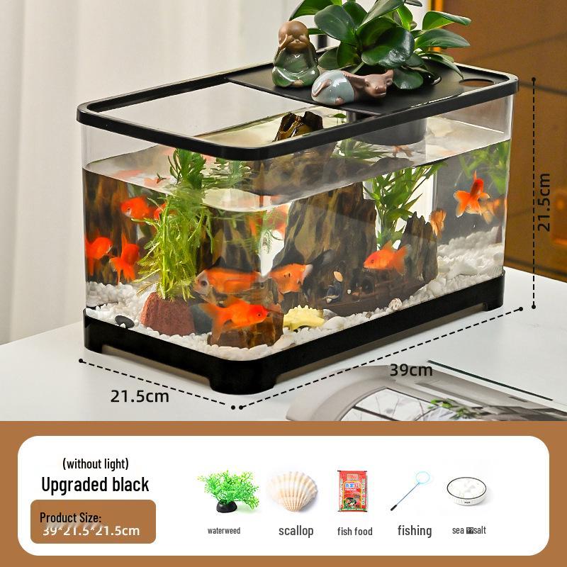 Transparent Plastic Desktop Goldfish Tank for Home Decor - Small & Medium Sizes Available