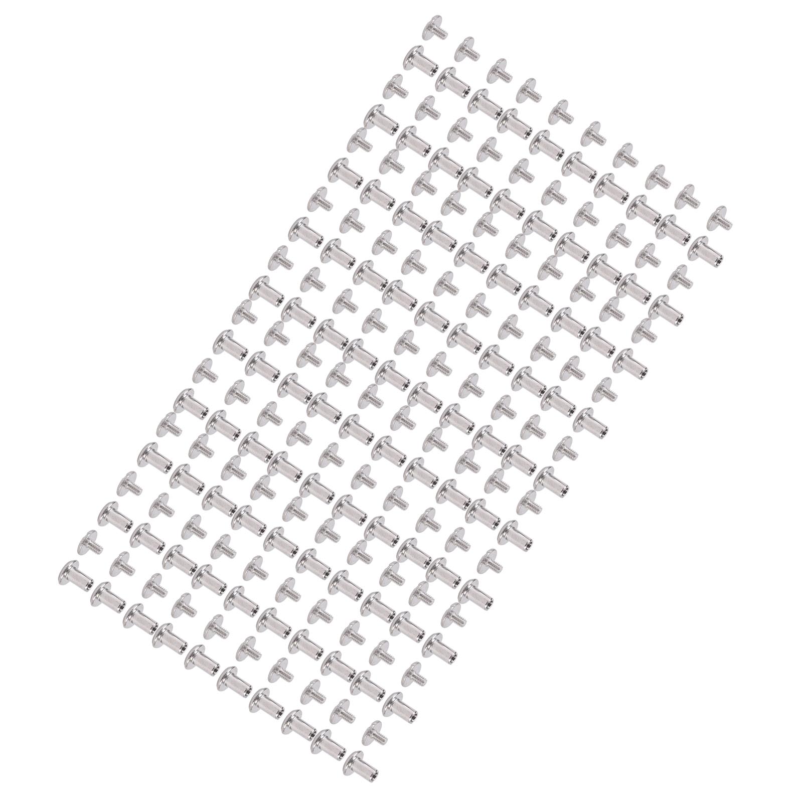 100 Sets Rivet and Screw Stainless Steel M2 Flat Round Head Rivet Fastener Set for Leather Crafts Decoration