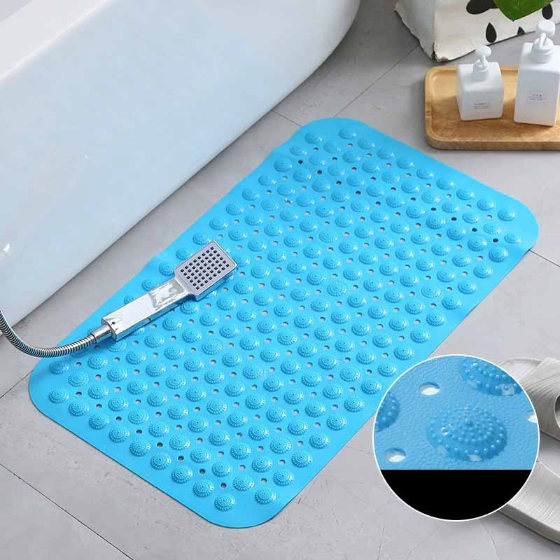 PVC Non-Slip Bath Mat with Suction Cups Shower Bathtub Mat Anti-Fatigue Bathroom Floor Mat Massage Foot Pad