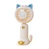 Mini Cute Cat Shaped Fan With Base Portable Handheld Fan USB Rechargeable Desk Cooling Fan For Home Travel Gift Summer Cooling