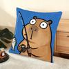 Capybara Cushion Cover Soft Short Plush Pillow Cover Smooth Cozy Texture Aesthetic Cushion Case Home Decor