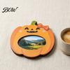 Ghost Shape Desktop Decor Halloween Wooden Photo Frame, Pumpkin/Ghost Picture Frame for Wall Creative Pumpkin Room Hanging or Display, Personalized