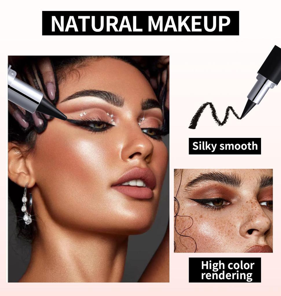 Waterproof Gel Eyeliner Stick Set, Matte Glitter Lipstick Shaped Eye Liner Cream, Long Lasting Smudgeproof Sweatproof Smokey Eye Makeup