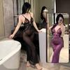 Large Size Fun Purple Sexy Suspender Perspective Dress Free of Temptation Slim Fit Tight Fight