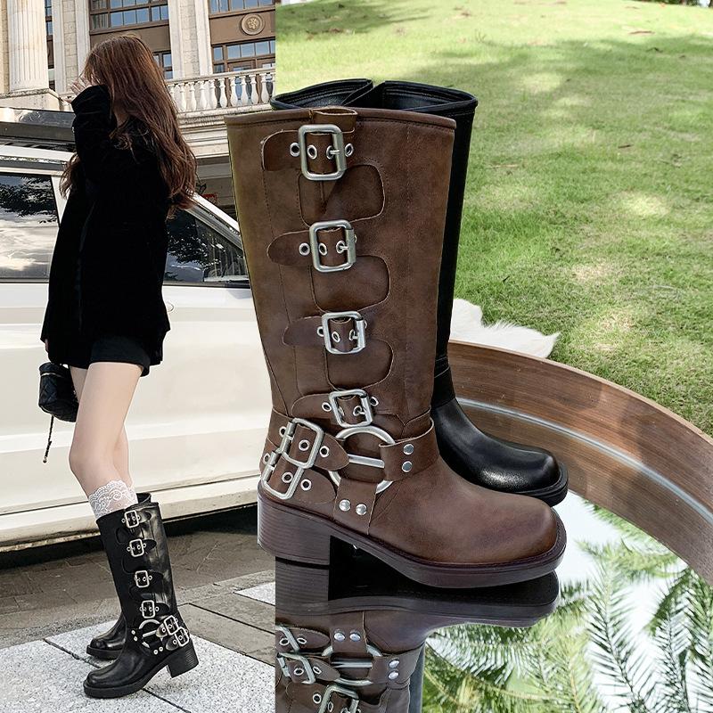 Boots Women 2025 New Summer Boots Thick Soles Popular This Year Merad Western Cowboy Knight Boots