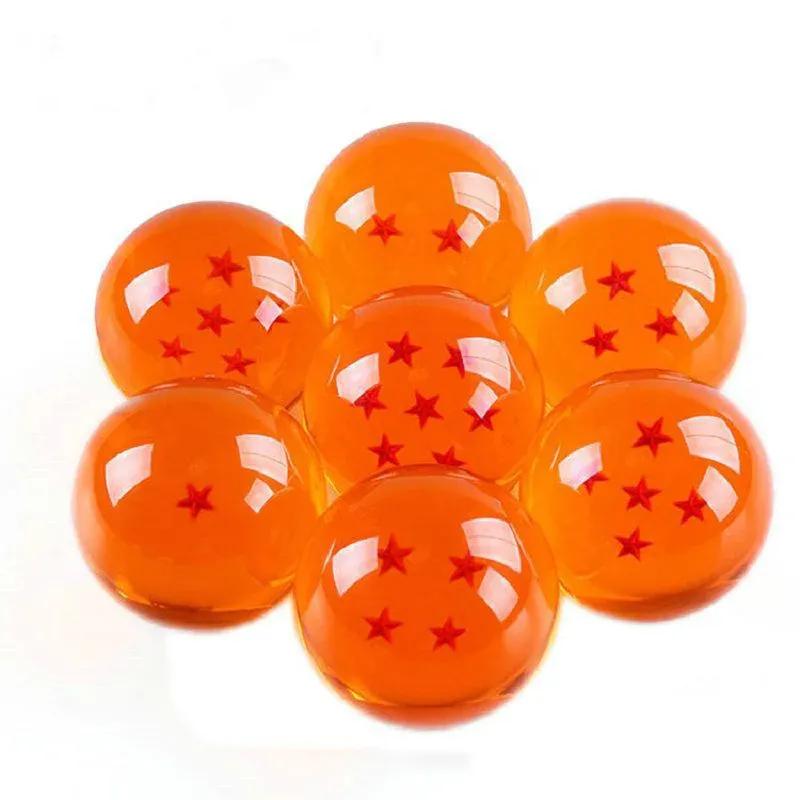 7.6cm Anime Figure Dragon Ball Crystal Stars Collection Desk Decoration Toys Z clear and translucent toy 1 2 3 4 5 6 7 Round Sensory Durable Bouncy
