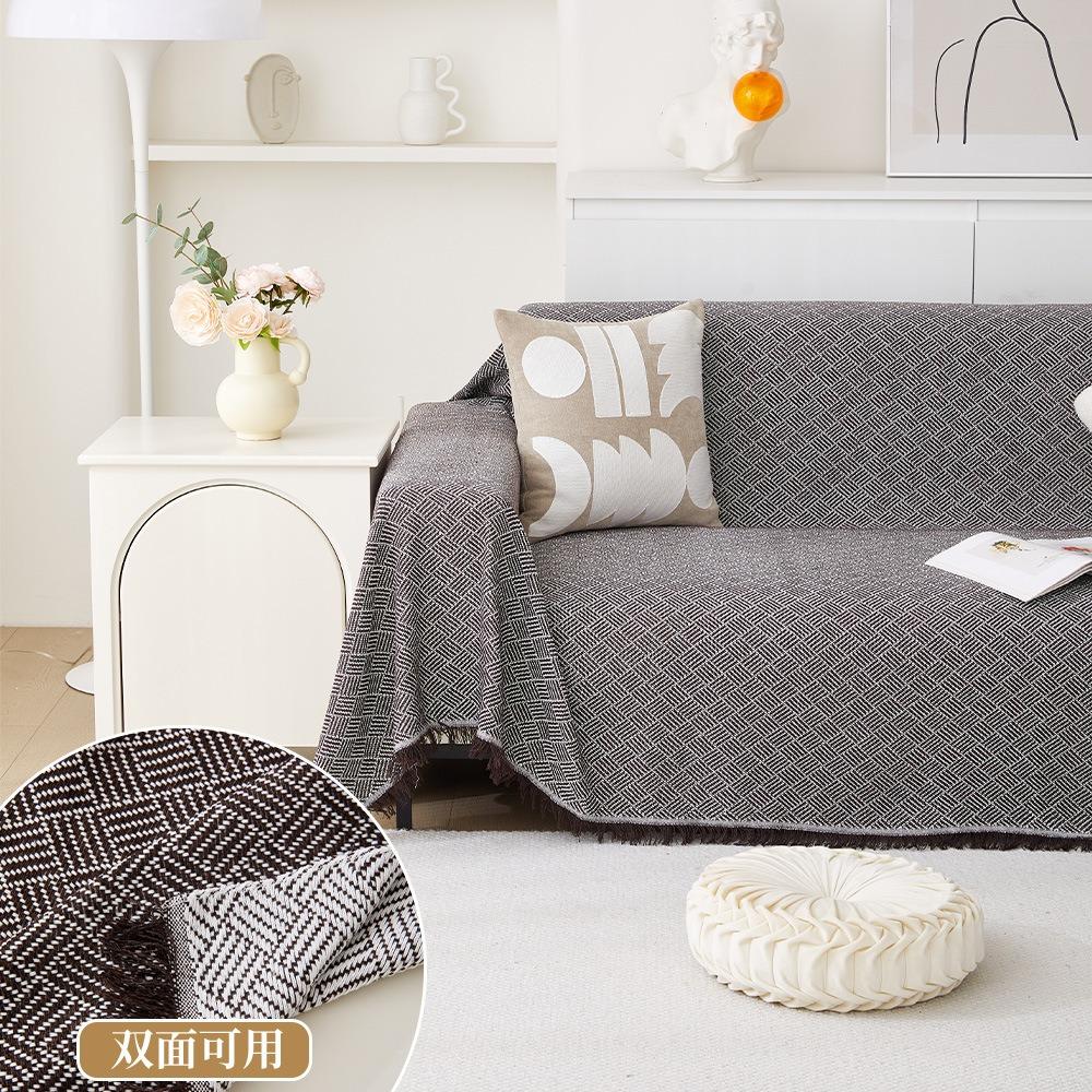 Cream Style Sofa Cover Full Coverage Universal All Season Couch Blanket for Picnic Camping