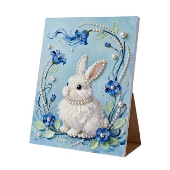 Faux Pearl Art DIY Kit 3D Butterfly Landscape Mosaic Stress Relief Craft for Adults Teens Pre-Printed Canvas with Glitter Resin