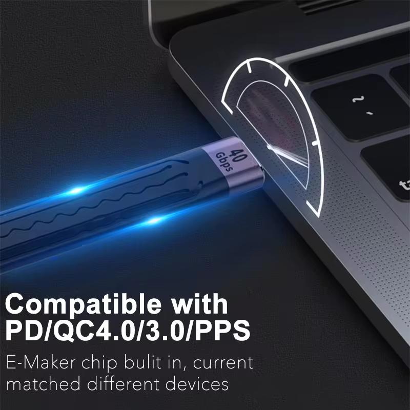 USB 4.0 Gen3 Data Cable PD 100W 5A Fast Charging USB C To Type C Cable Thunderbolt 3 4K@60Hz Cable USB Tipo C 40Gbps Data Cabel