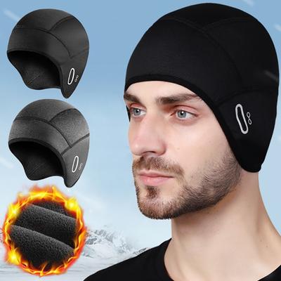Loogdeel Radmütze Winter Warm Helm Outdoor Sport Skifahren Motorrad Fahren Fahrradmütze Mit Brillenloch Winddichte Kopfbedeckung