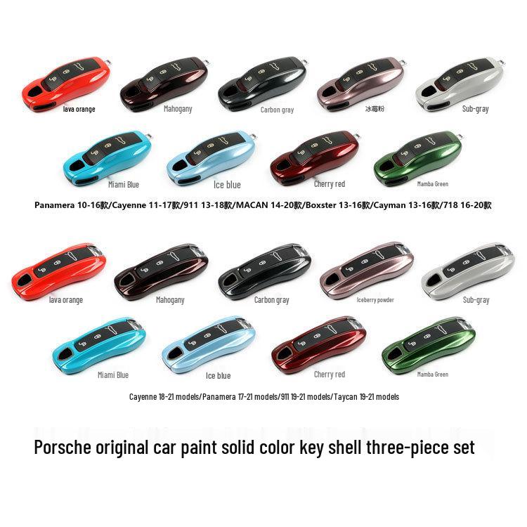 Capa de Chave Porsche para Cayenne, Macan, Panamera, 718, Taycan, 911 - Bolsa com Fivela para Capa de Chave Mudança de Cor