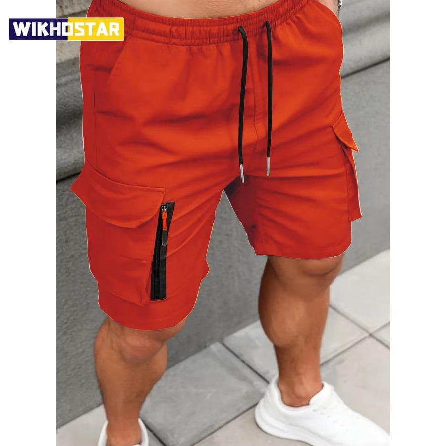 Men's Casual Shorts, Woven, Non-Stretch Fabric , Soft & Comfortable , Simple Solid Color Design , Ideal for Outdoor Jogging