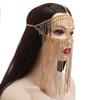 Fashion Rhinestone Decoration With Tassel Design Women Headwear Face Curtain For Nightclub Party And Performance
