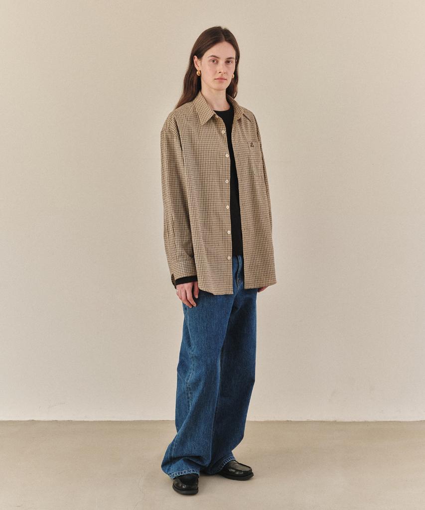 LEUNI Classic Check Shirt - Beige