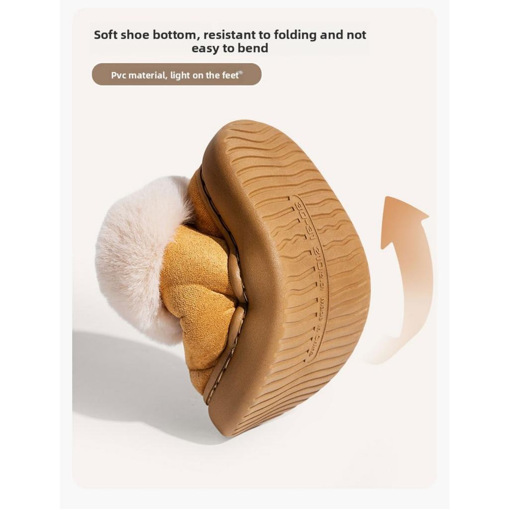 Barnas bomullssko for vinteren, egnet for både gutter og jenter til å bruke inne og ute, mellomstore barnas snøstøvler