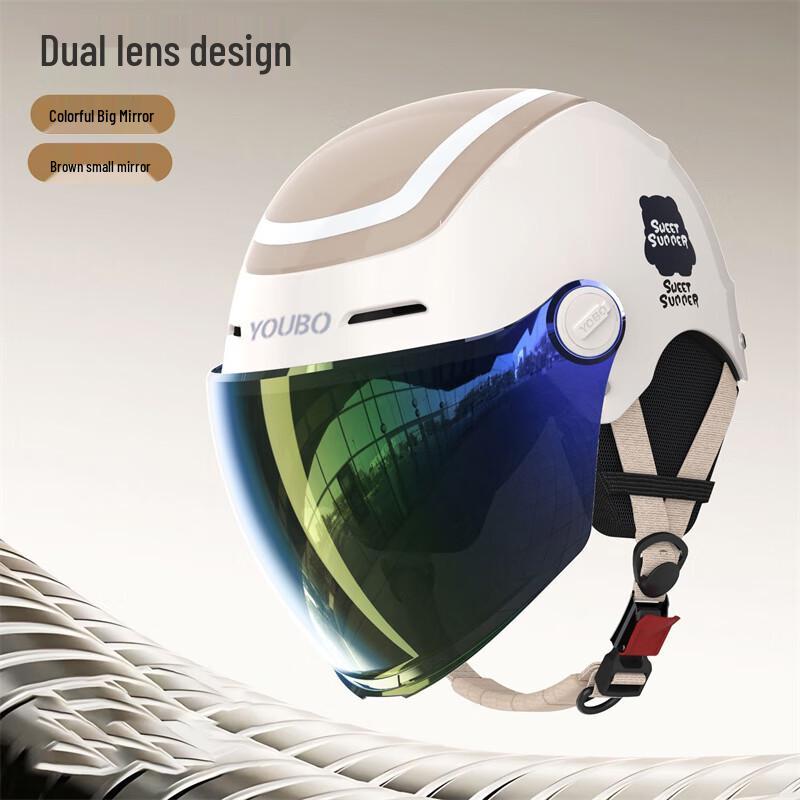 Mi Ling Unisex Dual-Lens Summer Sun Protection Helmet One Size