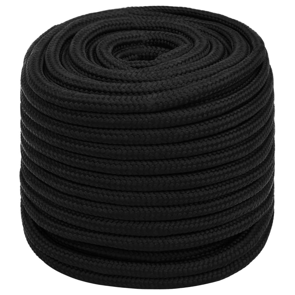 Vidaxl Linka Robocza, Czarna, 16 Mm, 25 M, Poliester