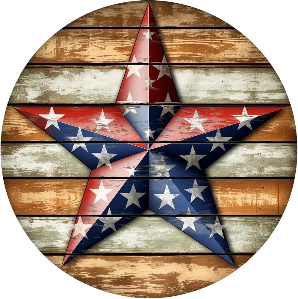 Round Tin Sign Retro Rustic, Vintage Circle Wall Decor