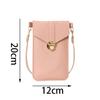 New PU Leather Touch Screen Phone Purse Portable Strap with Hook Closure Mobile Phone Bag Multi-function Shoulder Handbag