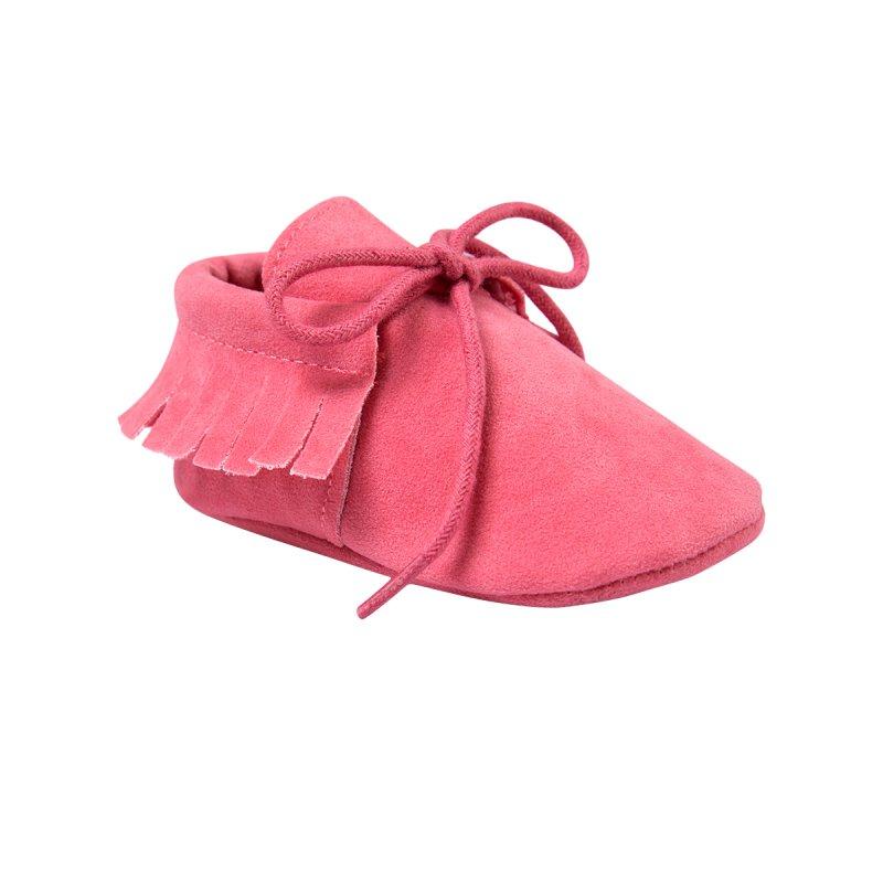Neue Lauflernschuhe für Babys, Mädchen und Jungen, mit Quaste, Schnürung, Nubukleder, weicher Boden, 0–18 Monate