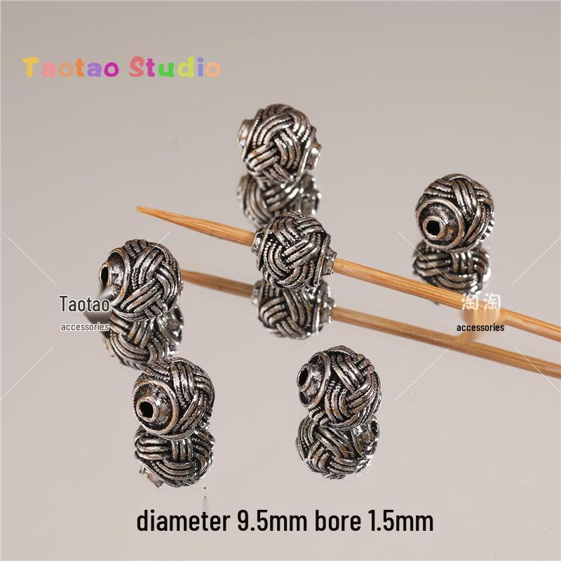 Tibetan Antique Silver Flower Spacer Beads Pendant for DIY Jewelry