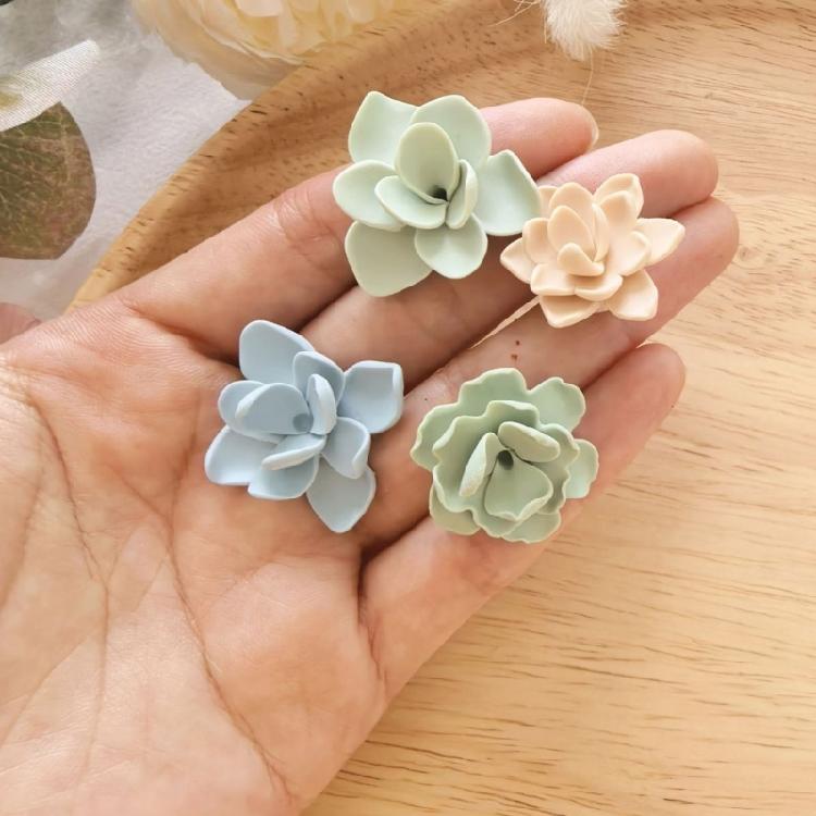 8PCS Polymer Clay Flower Molds For Earring Making Silicone Craft Tools With Detailed Petal Design Earring Making Molds