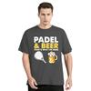Morsom Padel & Øl Det er Derfor Jeg er Her Padel Tennis Rackets T-skjorte Unisex Topper Bomulls T-skjorter Streetwear Oversized T-skjorte