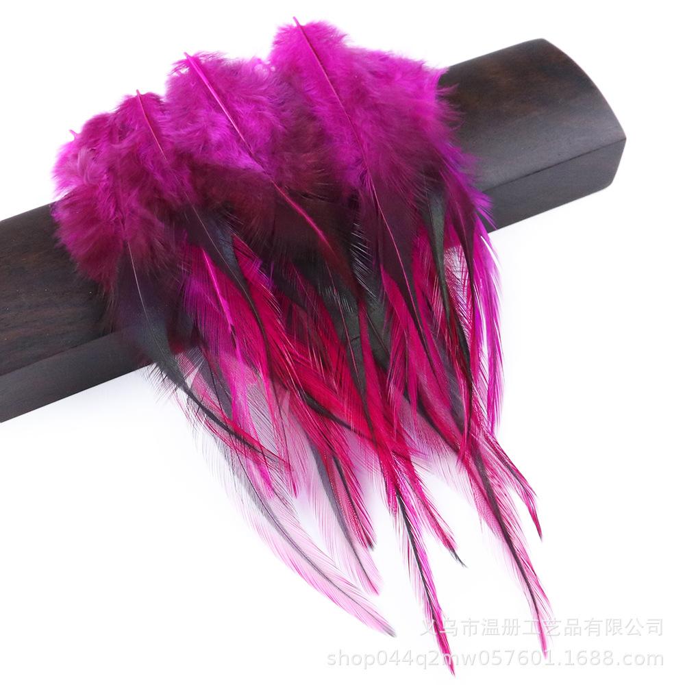 Feather 4-6 Black Heart Tip Chicken Feather Clothing Accessories Diy Material Colored Tip Chicken Feather Cat Stick Corsage Accessories