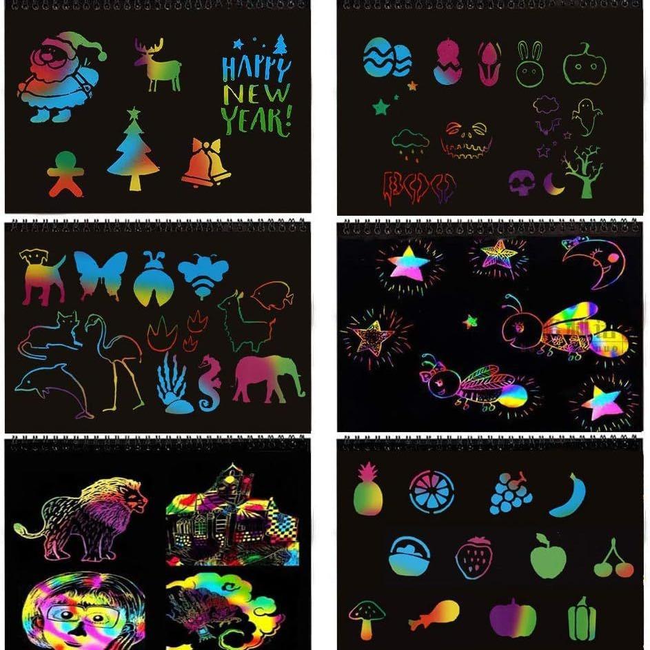 Künstlerisches buntes Rubbelbuch, Geburtstagsfeier Festival Farbe Zeichnen Rubbelbuch