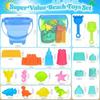 Collapsible Beach Toy Sets For Kids Sand Bucket & Shovels Set With Mesh Bag Sand Castle Travel Sand Toy Sets Sandbox Toy Sets For Toddlers