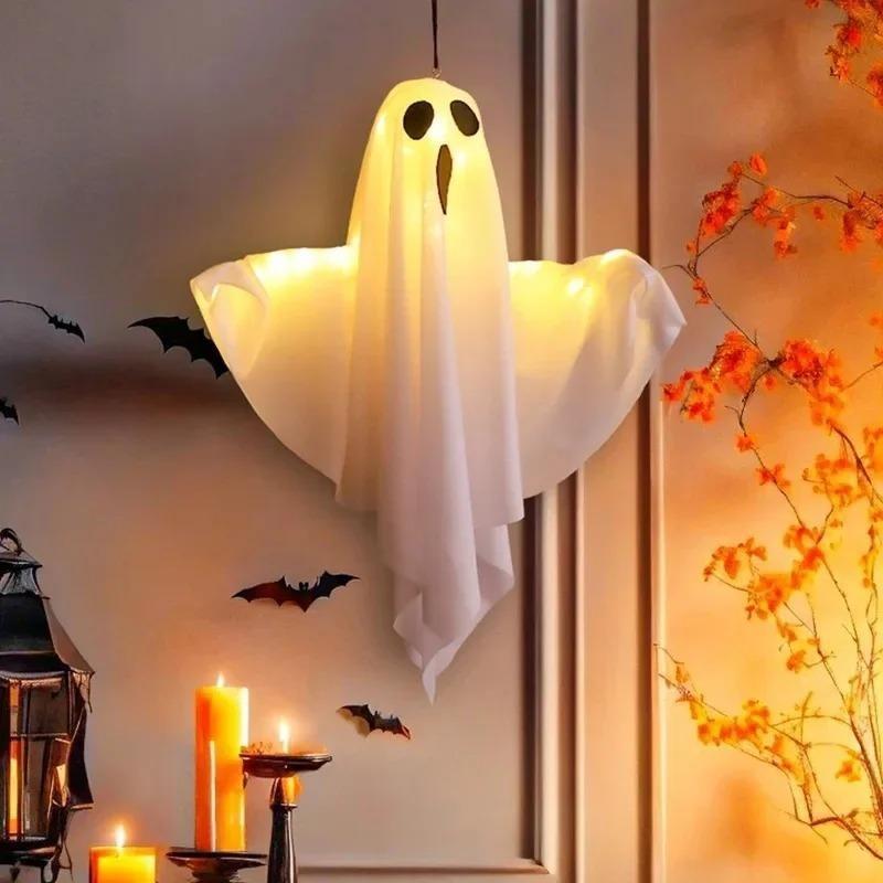 Halloween Hanging Glowing Ghost Lantern Lighted Outdoor Ghost Decor Halloween Party Decoration Scary Flying Glowing Ghosts