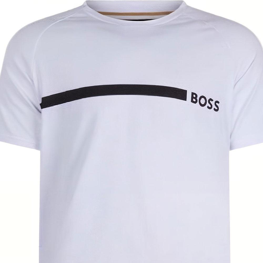 HUGO BOSS T-Shirts Men's White Crew Neck Moderate Straight Fit 50517970-100
