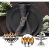 Amosfun 4pcs Menorah Napkin Rings Alloy Napkin Holders for Hanukkah Table Decorations Elegant Buckles for Holiday Dinners Parties and Special