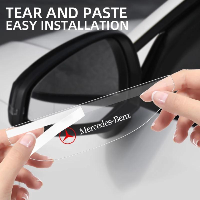 Car Sticker 2PCS Car Rearview Mirror Rain Eyebrow Transparent Sun Visor Shade Cover For Mercedes benz GLK GLA w204 W251 W463 A