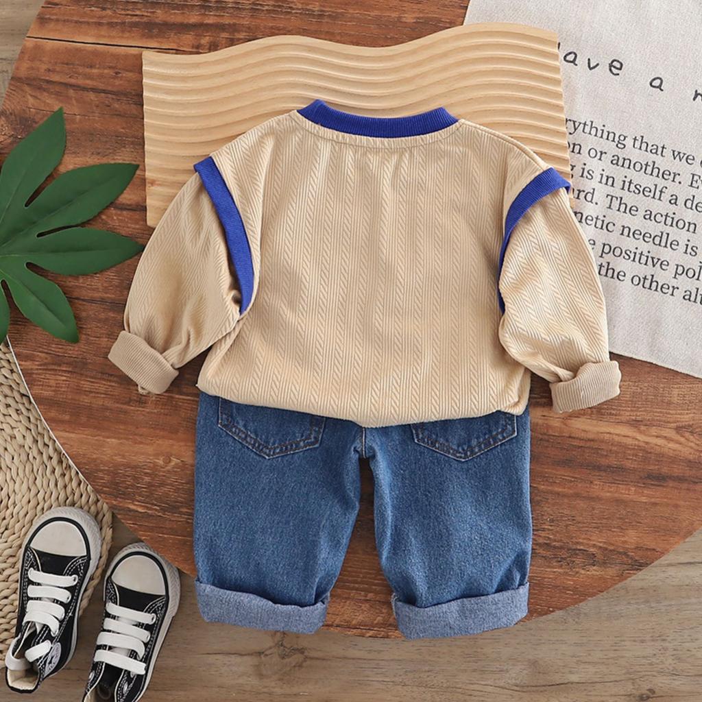 Kids Casual Long-Sleeve Set, Comfortable Daily Wear Outfits