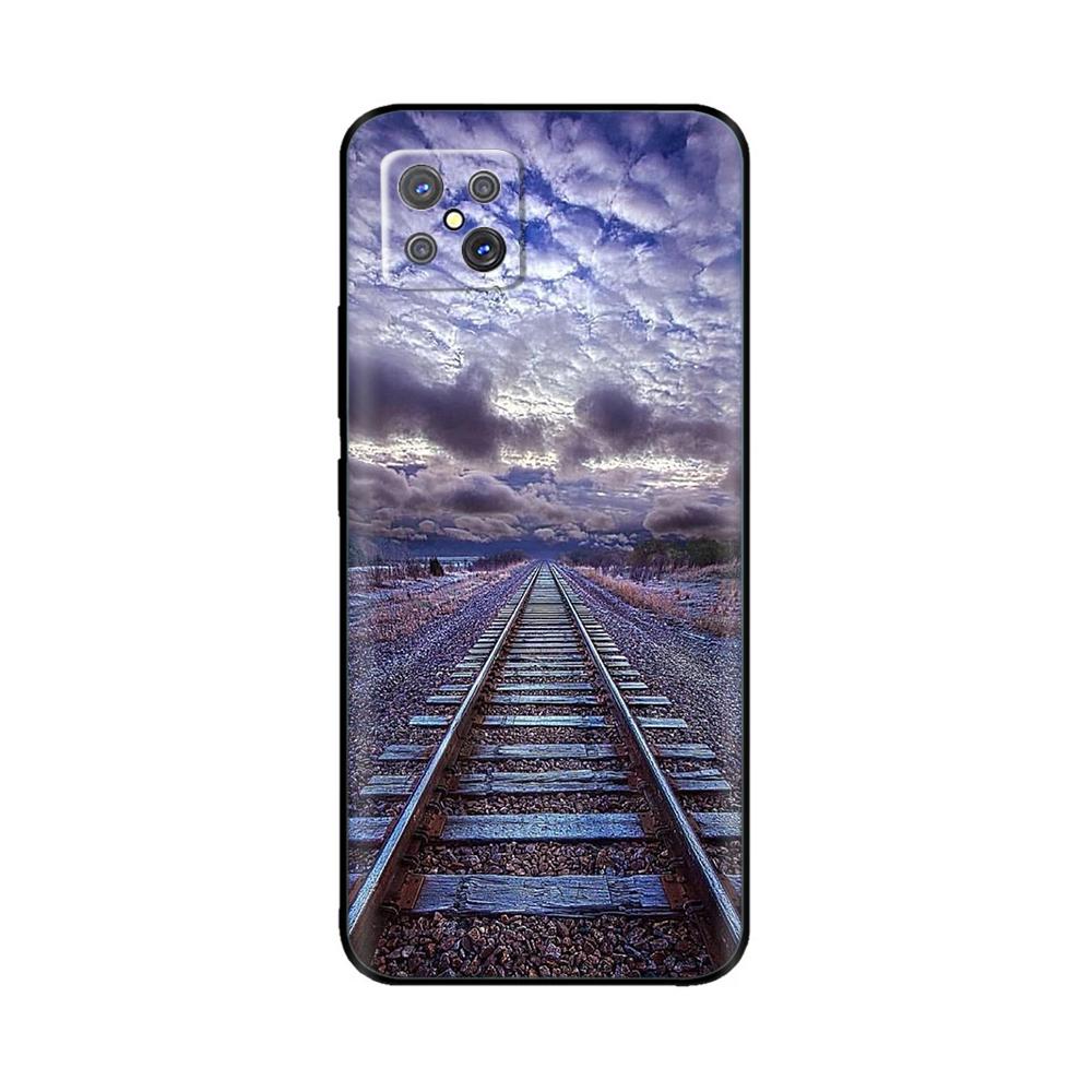 For Oppo Reno4 Z 5G Case Cute Cartoon Painted Black Silicone Soft TPU Back Cover For OPPO A92S Phone Back Bumper Shell Bag Coque