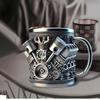 Creative Resin Mug Engine V8 Cup V6 Resin Crafts Home Desktop Niche Mechanical Engine Style Ornaments Fun Decoration Gifts New