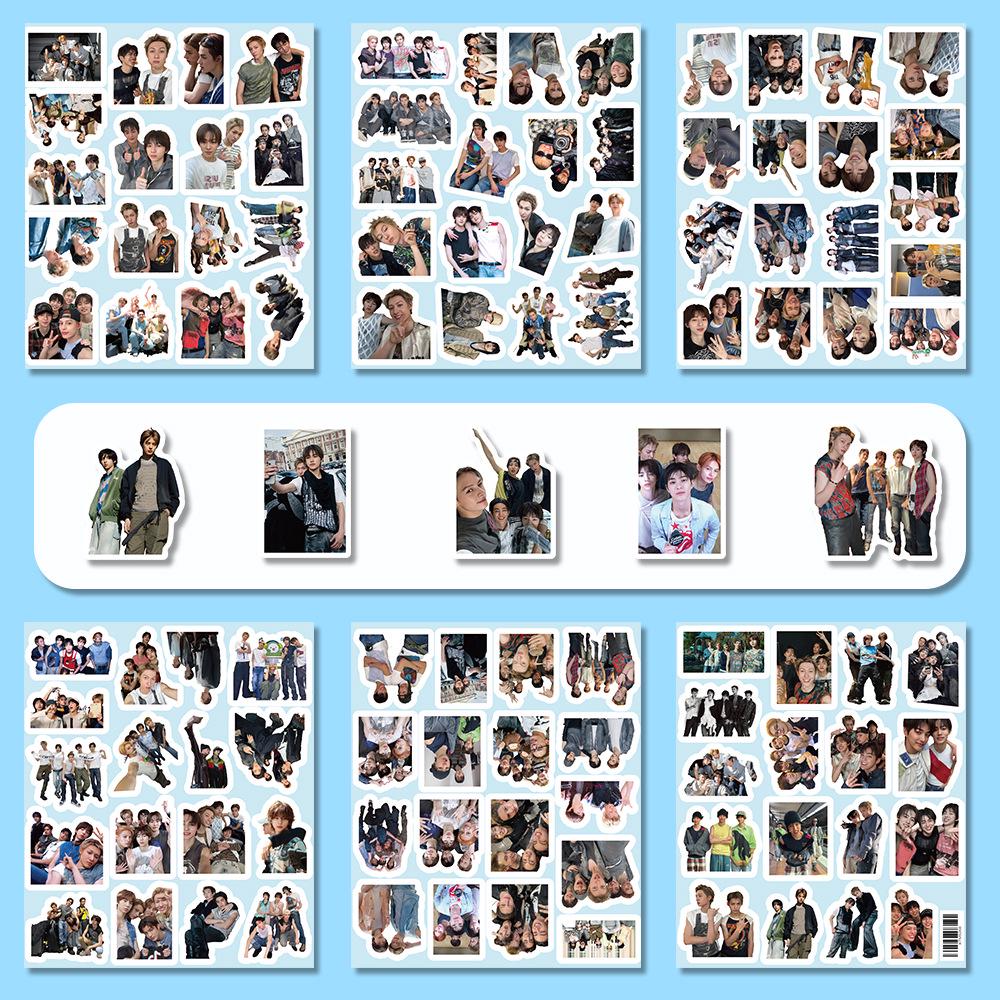 Korean Celebrity Stickers Pack: 6 Sheets, 102 Unique Portraits & Cute DIY Wallpapers